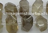 CNG5213 15.5 inches 12*16mm - 15*20mm faceted nuggets smoky quartz beads