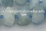 CNG5218 15.5 inches 12*16mm - 15*20mm faceted nuggets aquamarine beads