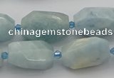 CNG5228 15.5 inches 12*16mm - 15*25mm faceted nuggets aquamarine beads