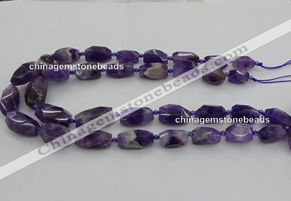 CNG5266 15.5 inches 10*15mm - 15*25mm faceted nuggets amethyst beads