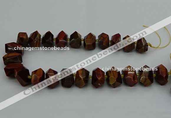 CNG5276 15.5 inches 12*16mm - 15*20mm faceted nuggets red tiger eye beads