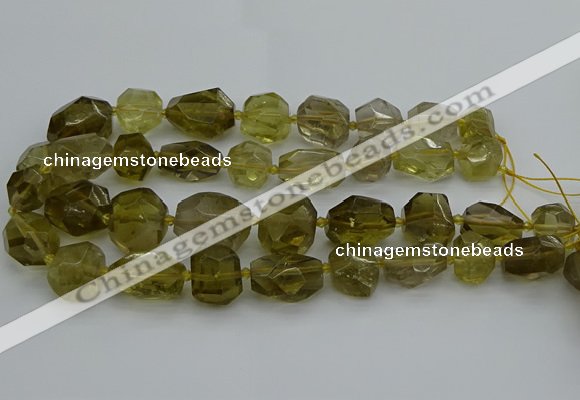 CNG5281 15.5 inches 12*16mm - 18*25mm faceted nuggets lemon quartz beads