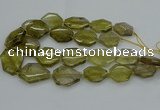 CNG5284 15.5 inches 20*30mm - 35*45mm faceted freeform lemon quartz beads