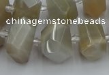 CNG5300 15.5 inches 12*16mm - 15*20mm faceted nuggets moonstone beads