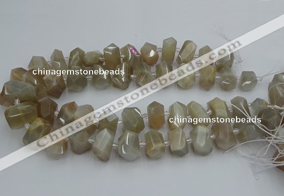 CNG5300 15.5 inches 12*16mm - 15*20mm faceted nuggets moonstone beads