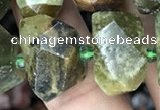 CNG5325 15.5 inches 12*16mm - 15*20mm faceted nuggets green garnet beads