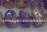 CNG5328 12*16mm - 15*20mm faceted nuggets lavender amethyst beads