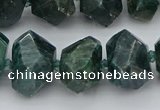 CNG5340 12*16mm - 15*20mm faceted nuggets green apatite beads