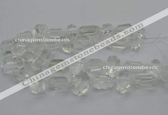 CNG5343 15.5 inches 12*16mm - 15*25mm faceted nuggets white crystal beads