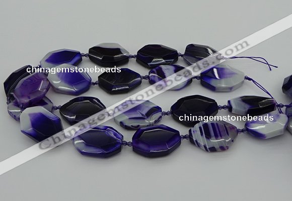 CNG5346 15.5 inches 25*35mm - 30*40mm faceted freeform agate beads