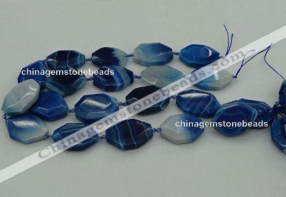 CNG5347 15.5 inches 25*35mm - 30*40mm faceted freeform agate beads