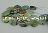 CNG5352 15.5 inches 20*30mm - 35*45mm faceted freeform amazonite beads