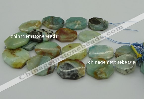 CNG5352 15.5 inches 20*30mm - 35*45mm faceted freeform amazonite beads