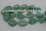 CNG5353 15.5 inches 20*30mm - 35*45mm faceted freeform amazonite beads