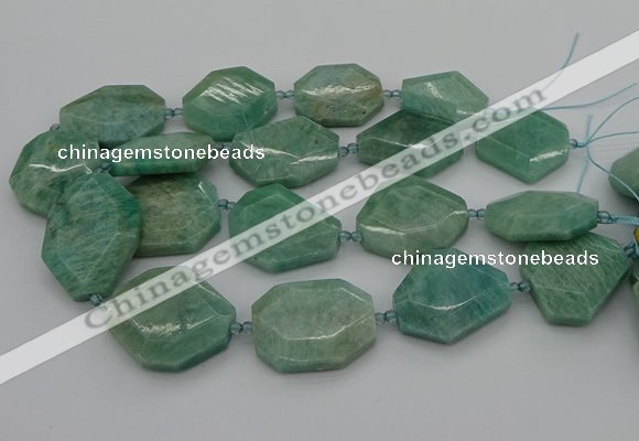 CNG5353 15.5 inches 20*30mm - 35*45mm faceted freeform amazonite beads