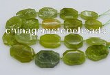 CNG5358 15.5 inches 20*30mm - 35*45mm faceted freeform lemon jade beads