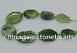 CNG5359 20*30mm - 35*45mm faceted freeform green rutilated quartz beads