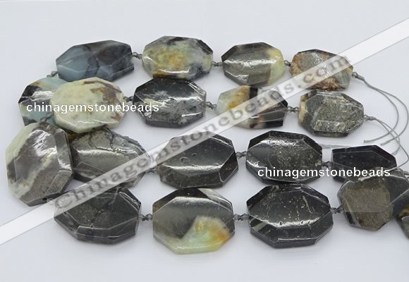 CNG5362 15.5 inches 20*30mm - 35*45mm faceted freeform amazonite beads