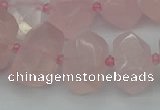 CNG5367 15.5 inches 12*16mm - 15*20mm faceted nuggets rose quartz beads
