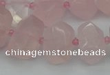 CNG5367 15.5 inches 12*16mm - 15*20mm faceted nuggets rose quartz beads