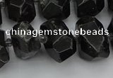 CNG5368 12*16mm - 15*20mm faceted nuggets black tourmaline beads