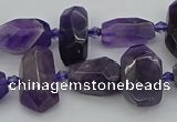 CNG5370 15.5 inches 10*15mm - 15*25mm faceted nuggets amethyst beads