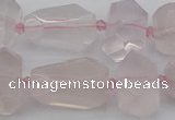 CNG5371 15.5 inches 12*16mm - 18*25mm faceted nuggets rose quartz beads