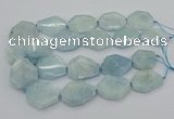 CNG5375 15.5 inches 20*30mm - 35*45mm faceted freeform aquamarine beads