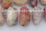 CNG5382 15.5 inches 10*14mm - 15*25mm faceted nuggets pink opal beads