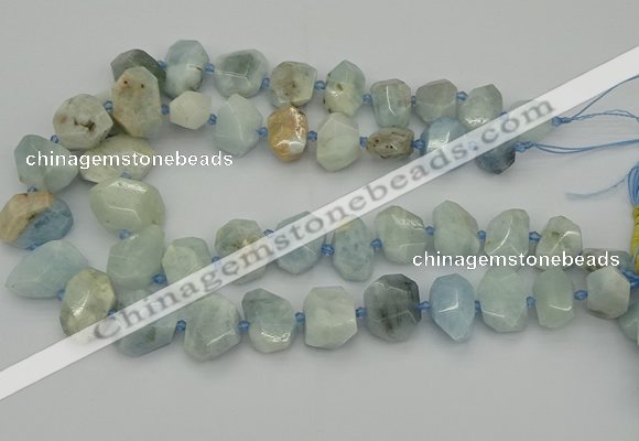 CNG5383 15.5 inches 12*16mm - 18*25mm faceted nuggets aquamarine beads