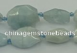 CNG5392 15.5 inches 10*14mm - 15*25mm faceted nuggets aquamarine beads