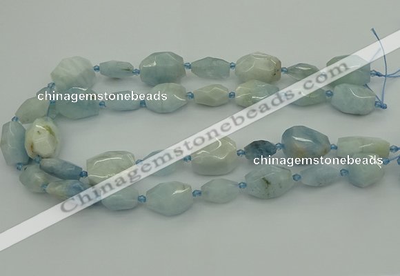 CNG5392 15.5 inches 10*14mm - 15*25mm faceted nuggets aquamarine beads