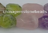 CNG5393 15.5 inches 12*16mm - 15*25mm faceted nuggets mixed quartz beads