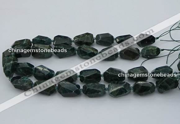 CNG5424 12*16mm - 15*25mm faceted nuggets green apatite beads