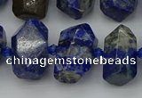 CNG5425 12*16mm - 15*20mm faceted nuggets lapis lazuli beads