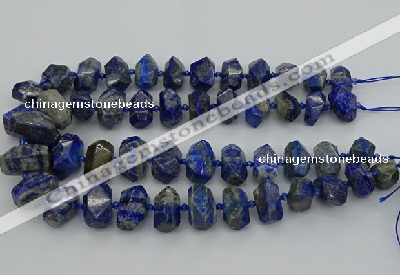 CNG5425 12*16mm - 15*20mm faceted nuggets lapis lazuli beads