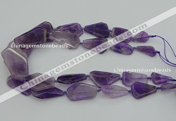 CNG5435 15*25mm - 30*45mm freeform amethyst gemstone beads