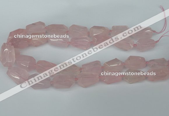 CNG5444 12*16mm - 15*25mm faceted nuggets rose quartz beads