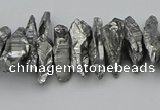 CNG5461 15.5 inches 6*10mm - 8*20mm nuggets plated quartz beads