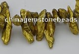 CNG5462 15.5 inches 6*10mm - 8*20mm nuggets plated quartz beads