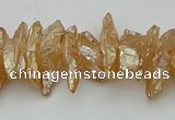 CNG5464 15.5 inches 6*10mm - 8*20mm nuggets plated quartz beads