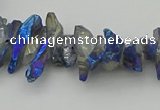 CNG5466 15.5 inches 6*10mm - 8*20mm nuggets plated quartz beads