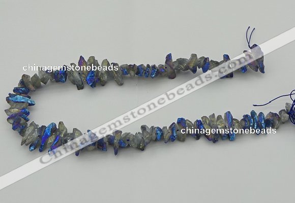 CNG5466 15.5 inches 6*10mm - 8*20mm nuggets plated quartz beads