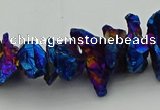 CNG5468 15.5 inches 6*10mm - 8*20mm nuggets plated quartz beads