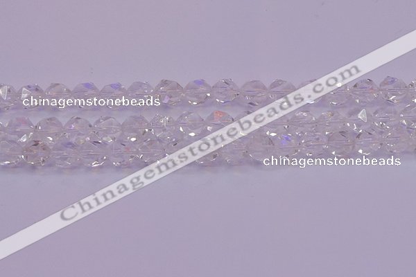 CNG5472 15.5 inches 8mm faceted nuggets white crystal beads