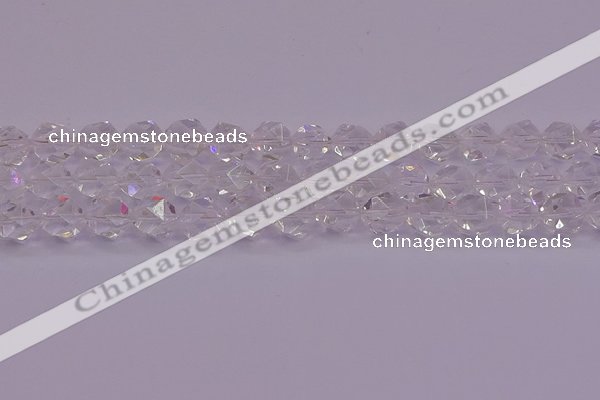 CNG5473 15.5 inches 10mm faceted nuggets white crystal beads