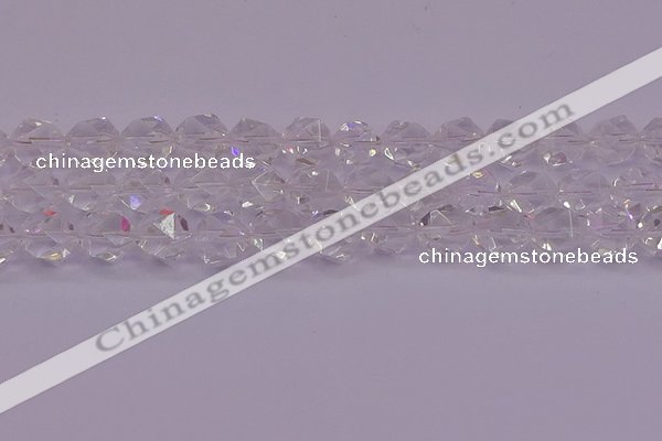 CNG5474 15.5 inches 12mm faceted nuggets white crystal beads