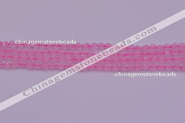 CNG5481 15.5 inches 6mm faceted nuggets rose quartz beads