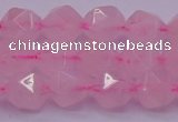 CNG5483 15.5 inches 10mm faceted nuggets rose quartz beads