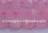 CNG5484 15.5 inches 12mm faceted nuggets rose quartz beads